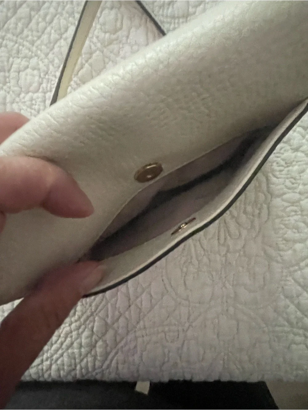 Michael Kors Cream Pebbled Leather MK Logo Crossbody